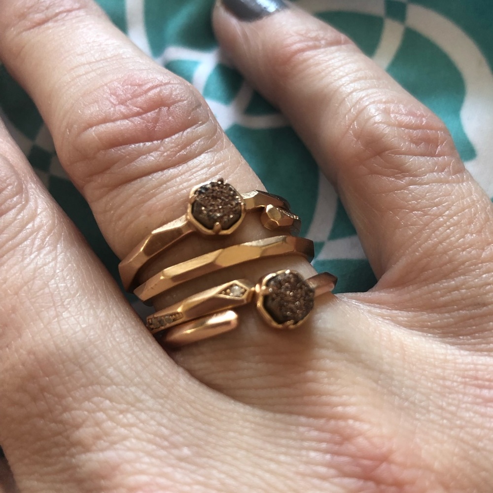 Kendra Scott Warren Stackable Rings Rose Gold Sz 8